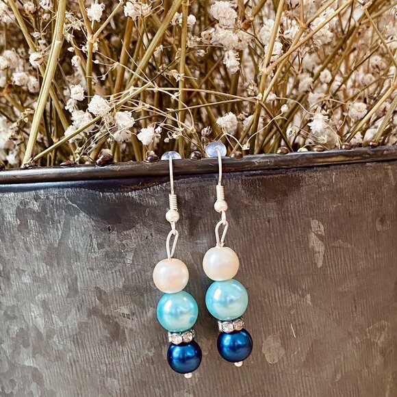 Frozen Teal Earrings by Mint&Rose - Picture 3 of 3